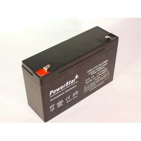 Powerstar PowerStar AGM6V1.2-11 6V 1.2Ah UB613 Sealed Lead Battery Replaces PS612 MX06012 ES1.2-6 SLA0864 AGM6V1.2-11